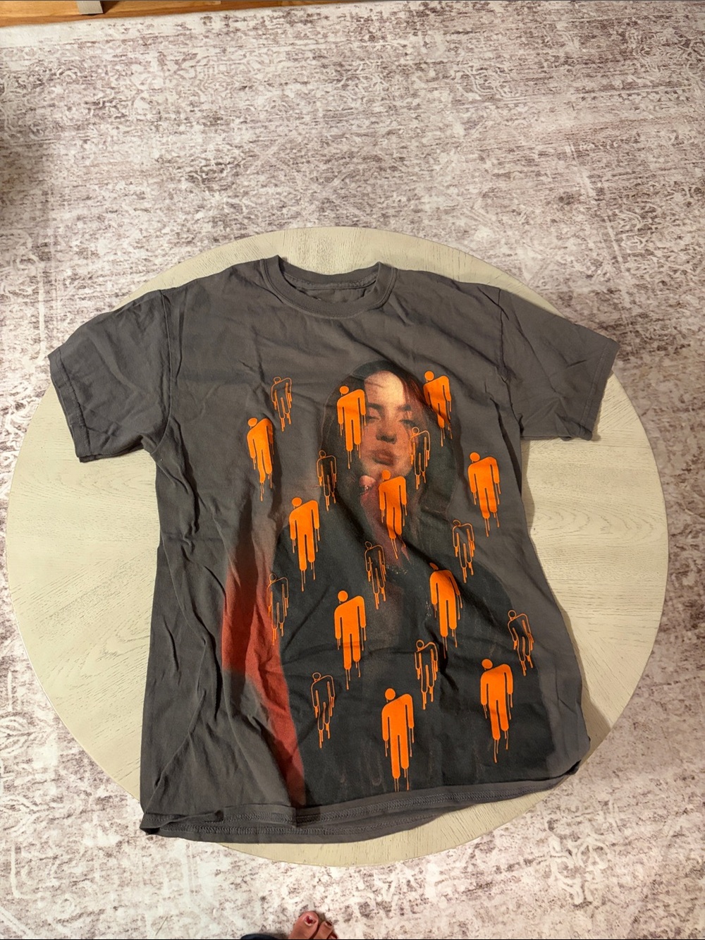 Men's Charcoal Graphic Tee with Orange Figures